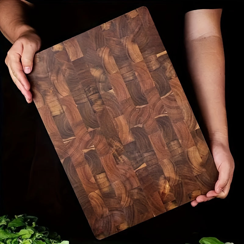 One piece of Acacia Wooden Cutting Board, suitable for chopping, serving cheese, charcuterie, meat, bread, vegetables, and fruits. Ideal for use in home kitchens, dormitories, and makes a great gift for family members.