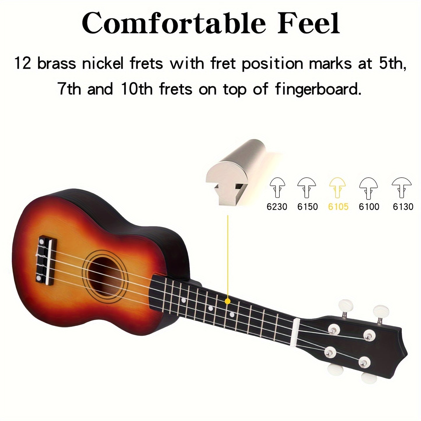 21-Inch Sunburst Ukulele for Beginners