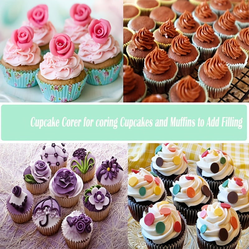 1, 2 yoki 5 ta Cupcake Korers va Fillers to'plami, Cupcake'larni to'ldirish uchun qayta ishlatiladigan asbob, Tort pishirish uchun ideal, muhim oshxona jihozlari