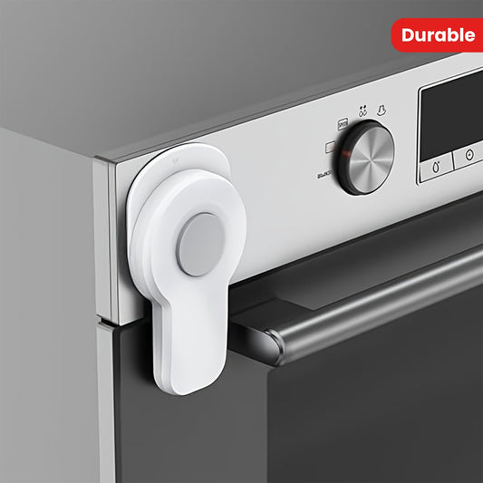 Child Safety Oven Lock - Secure Oven Door Lock, Heat-Resistant and Durable for Kitchen Use (White)