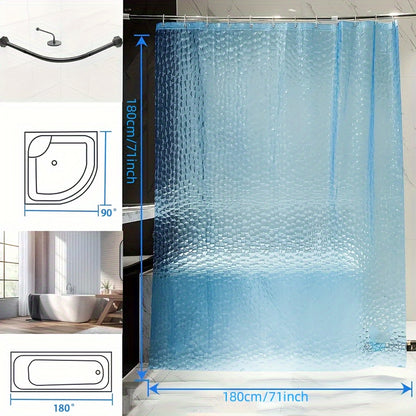 3D Water Cube Shower Curtain - Chic, Semi-Transparent, Stainless Steel Grommets, Waterproof, Easy to Clean & Hang - Bathroom Decor