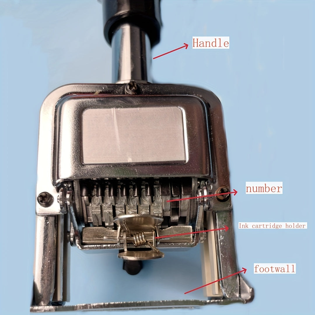 6 Position Digital Stamp for Office, Automatic Numbering Machine with Number Coding Page Chapter Feature