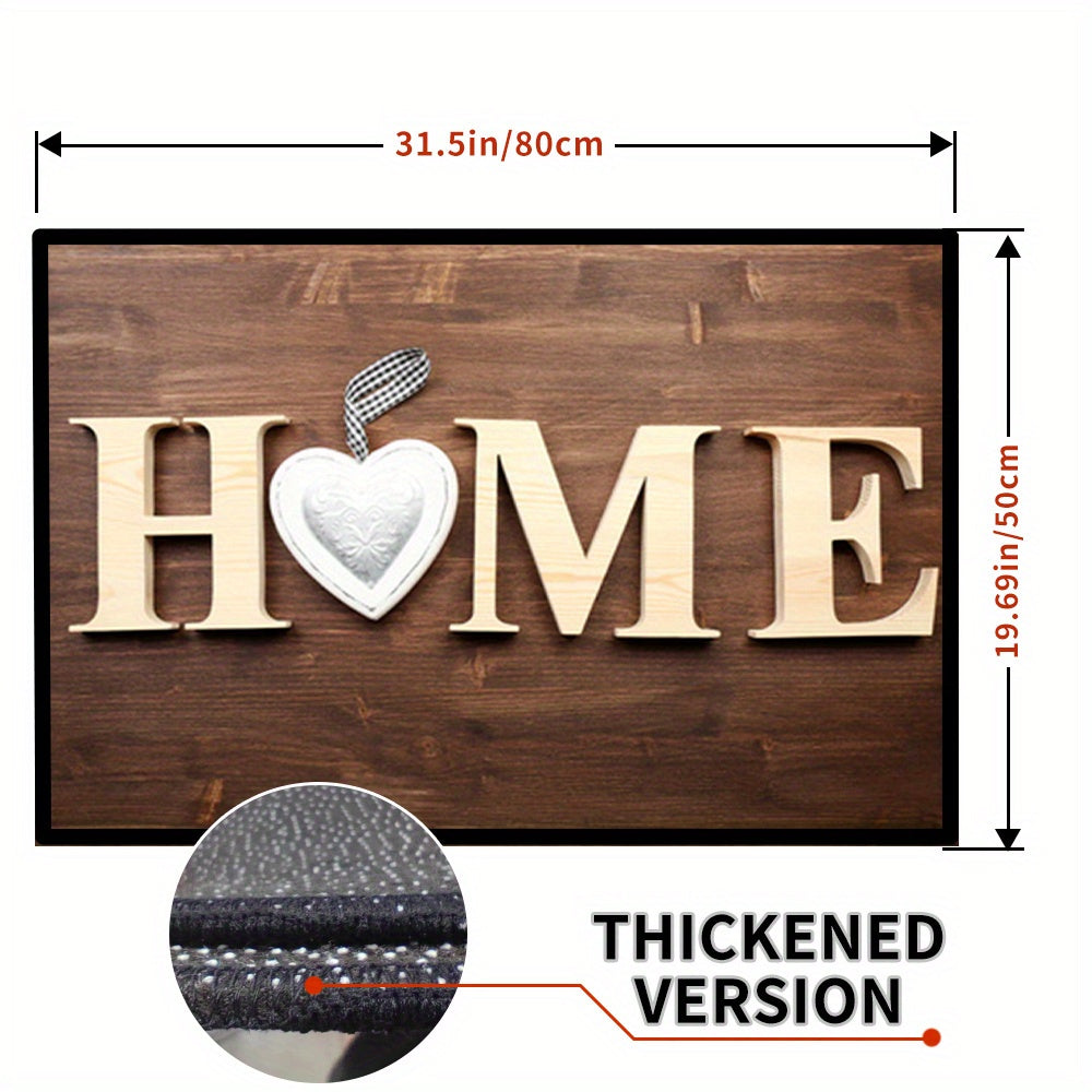 One-piece non-slip Welcome Door Mat designed for indoor and outdoor use. Machine washable and suitable for multiple areas such as family room, living room, kitchen, bedroom, farmhouse, hallway, and laundry room. Perfect for keeping your floors clean and