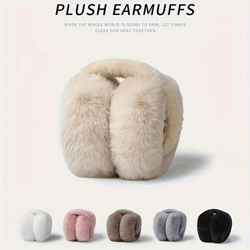 Winter earmuffs for women made of cozy fleece - can be adjusted and folded, providing a windproof, stretchy fit for casual wear and outdoor activities.