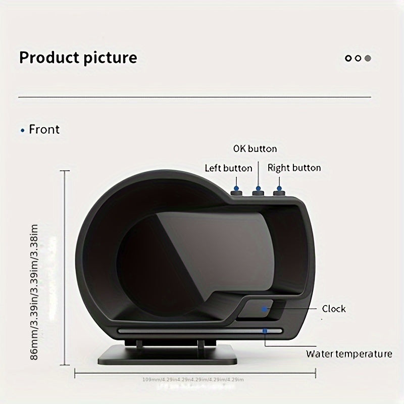 New smart OBD gauge with adjustable bracket and ambient light for clear trouble code speedometer.