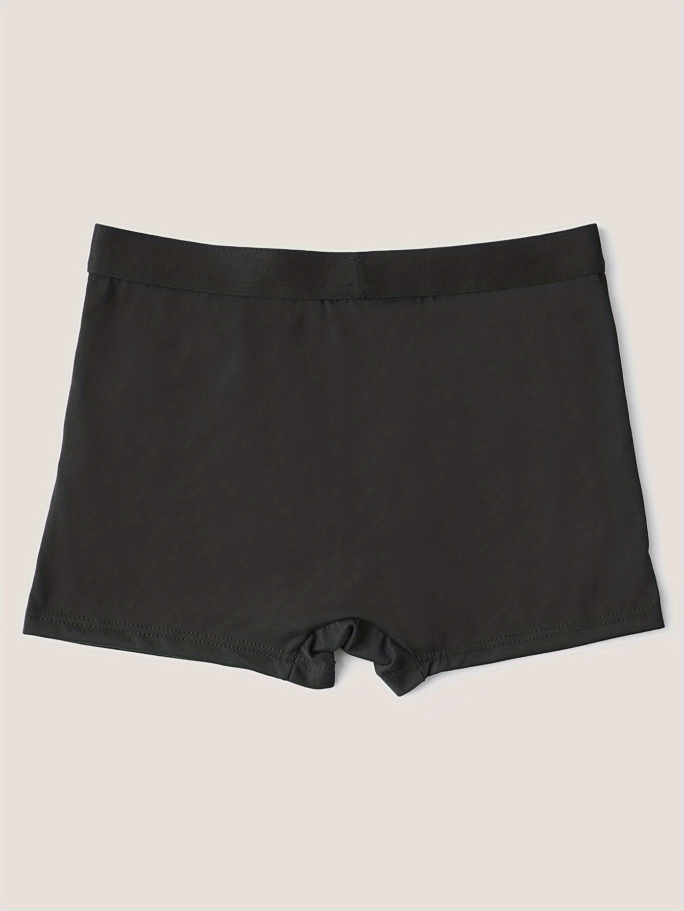 Men's black boxer shorts with red lips and print letter patterns for Valentine's Day, comfortable and stretchy.