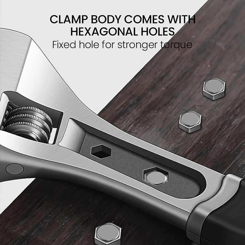 AIRAJ Heavy-Duty Adjustable Wrench with Rust-Resistant, Heat-Treated Steel and Precision Milled Jaws for Max Grip