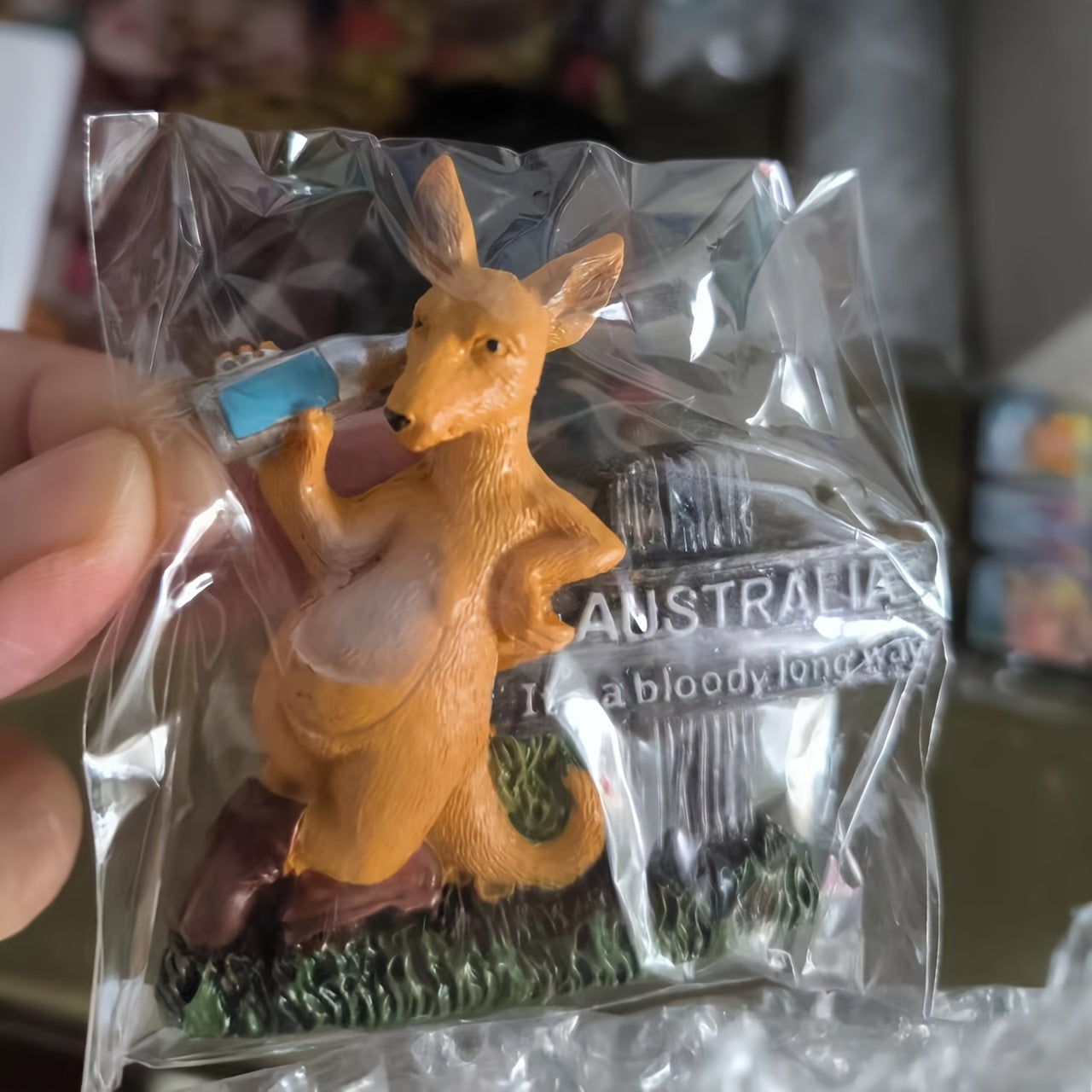 1 piece of Australian Creative Tourism Souvenir Fridge Magnets featuring a Kawaii Kangaroo design. These versatile magnets can be used on refrigerators, whiteboards or any metal surface to add a decorative touch to your office, kitchen or home. They are