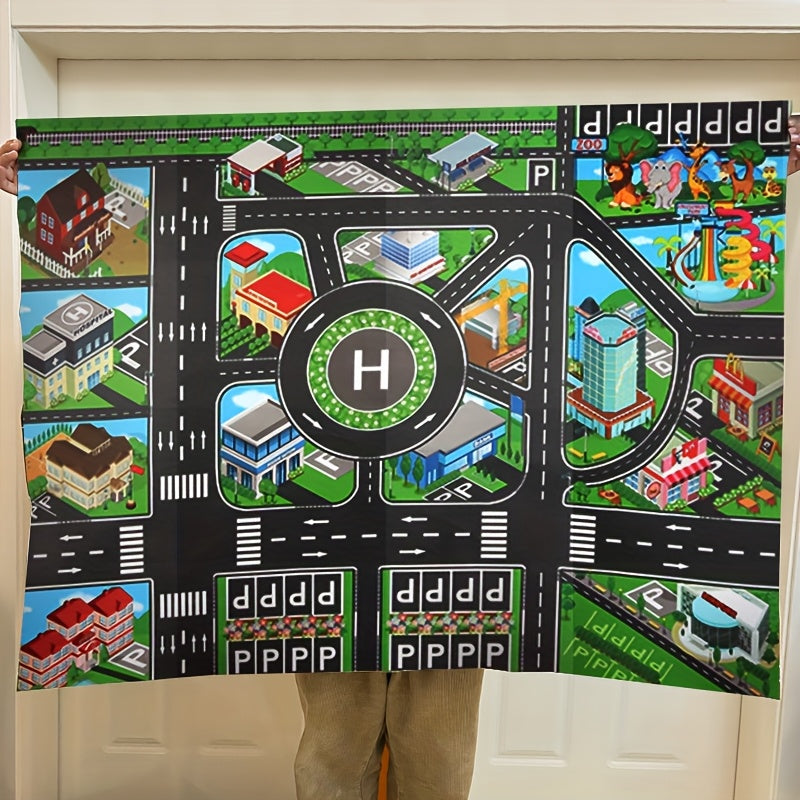 This large city transportation game map is an educational and interactive toy, perfect for children's game time and birthday gifts. It is not a floor mat carpet.