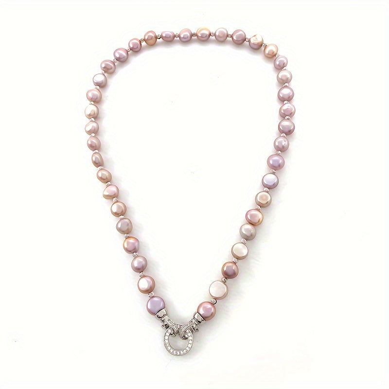 Stylish French Baroque Style freshwater pearl necklace - Y2K deluxe, vibrant autumn/winter sweater chain for women, perfect for parties or gifts, Valentine's Day exclusive, suitable for year-round wear.