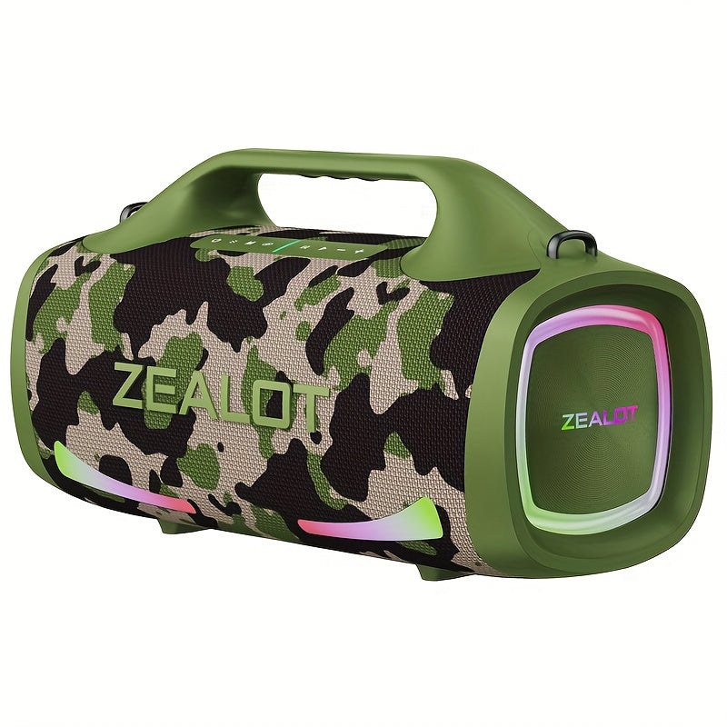 ZEALOT S79 100W Wireless Portable Speaker with 4 Speakers, supports TF Card/USB/AUX/TWS, connects with mobile devices and TVs, ideal for outdoor parties and home theaters.