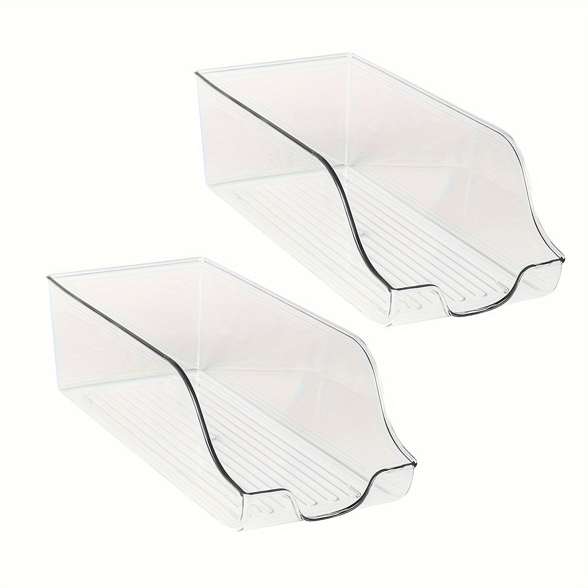 Refrigerator Transparent Storage Plastic Boxes in Sets of 2, 4, or 6 - Perfect for Organizing Fridges, Cabinets, Food Pantries, Shelves, and Kitchen Supplies