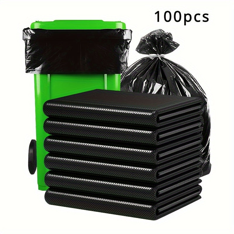 100 large-capacity trash bags for industrial waste, lawn and leaves, and extra large outdoor contractor trash can liners. Perfect for commercial trash bags in outdoor large bins for garbage cans.