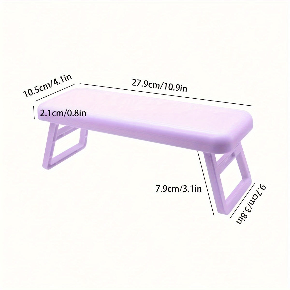 Single folding nail armrest for manicurists, with hand support and wrist rest for salon use.