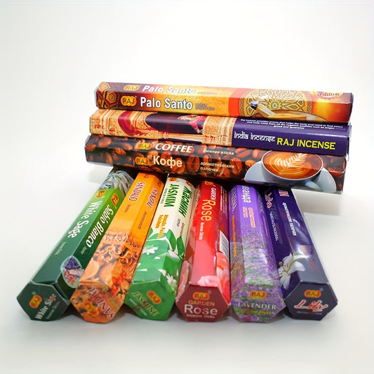 20pc box of Aromatherapy Strips with 20 incense sticks in various fragrances from India. Ideal for yoga, meditation, and home decor.