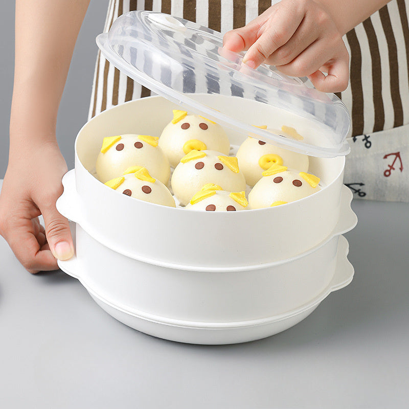 This Food-Grade PP 3-Tier Stackable Microwave Steamer Set is Heat-Resistant from -4°F to 212°F. It is a Multi-Functional Vegetable and Egg Poacher with Transparent Lids, making it Ideal for Healthy Cooking.