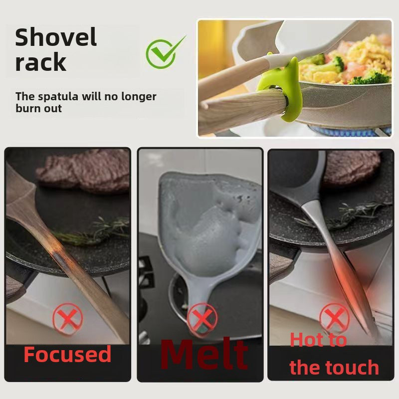 Set of 4 Plastic Spatula Holders with Non-Slip Kitchen Shovel Rest, Spill-Proof Cooking Utensil Organizer, Easy Installation without the need for drilling.