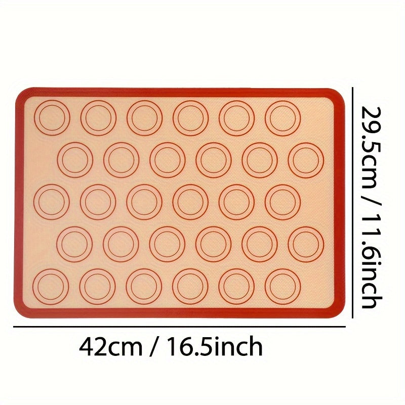 Silicone Baking Mat For Oven, Non-Stick Macaron Silicone Mat, Reusable Heat Resistant Half Sheet Baking Mat - Perfect for Cookies, Macarons, Bread, and Pastry (1pc/2pcs)