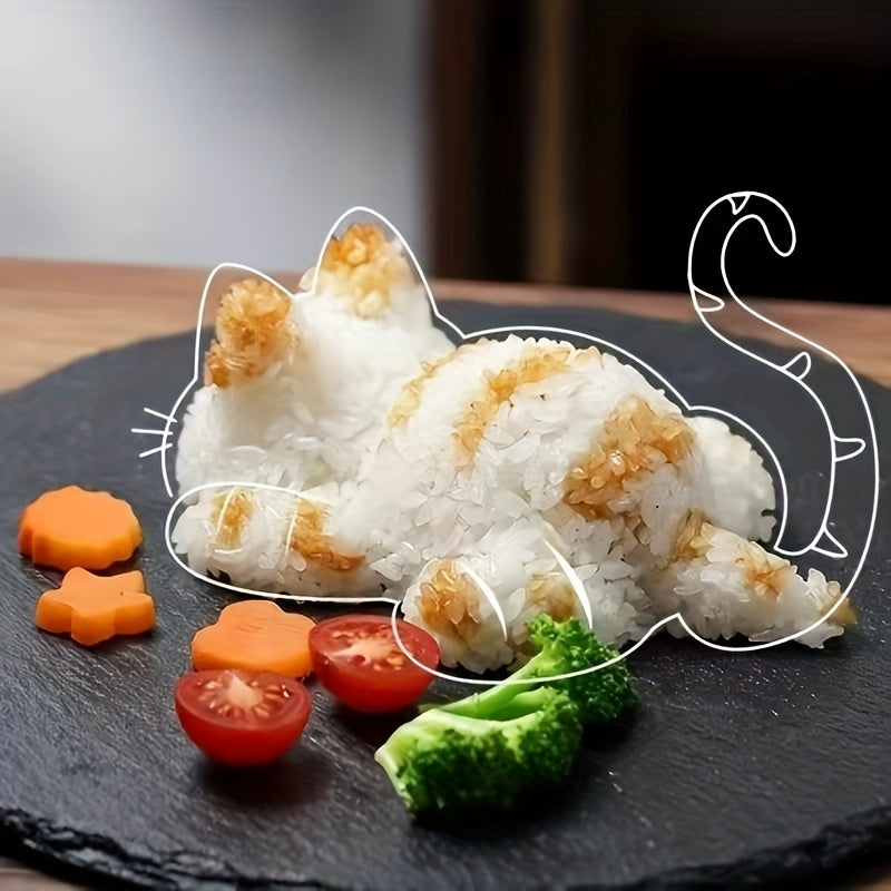 WhimsyCat Creative Cat-Shaped Sushi Mold for DIY Sushi Making, Fun Kitchen Gadget for Culinary Enthusiasts.