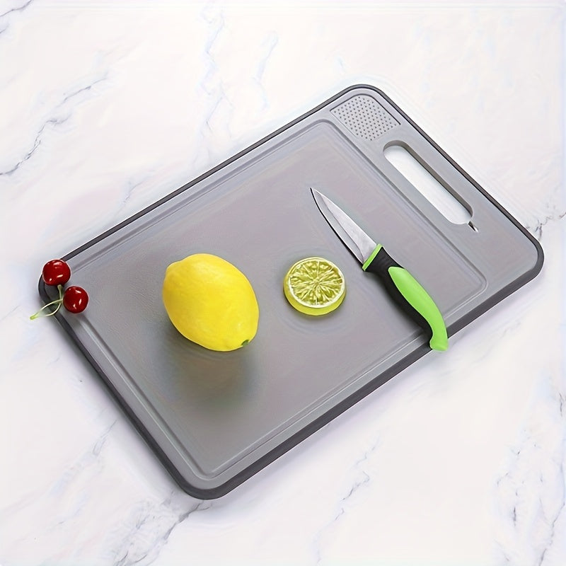 Double-Sided Defrosting Board with Aluminum and Plastic Construction, Includes Garlic Grinder and Knife Sharpener - Ideal for Thawing Frozen Meat