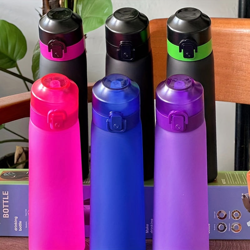 750ml fruity flavor water bottle with straw, zero sugar, calorie-free, portable for office, reading, camping, and purse.