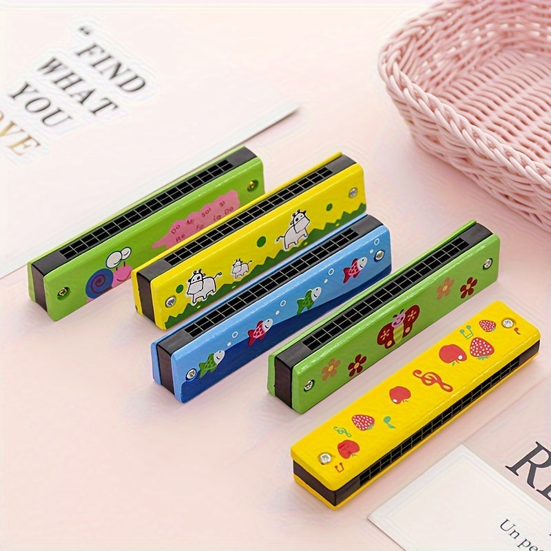 12 Styles Cartoon Harmonica for Kids and Adult Beginners, Lightweight with Double Row of 16 Holes