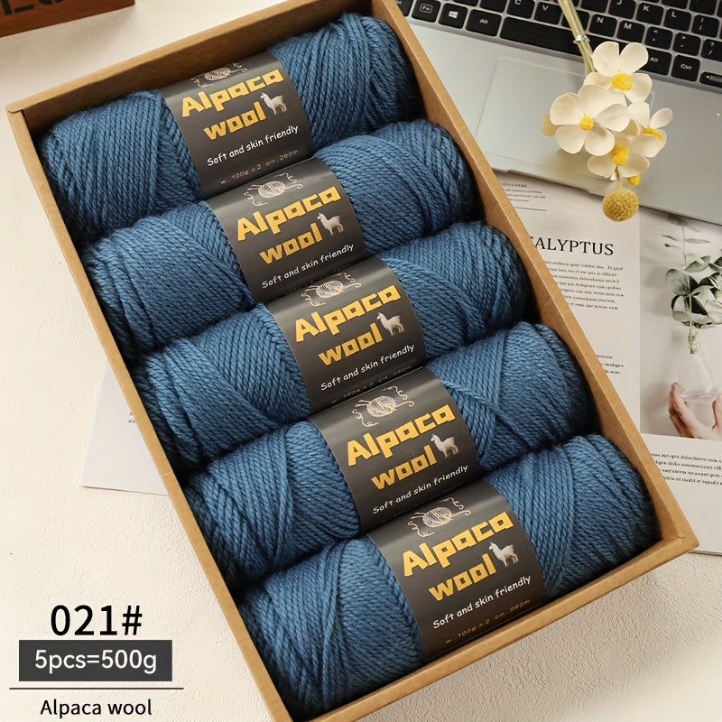 500G Alpaca Wool Yarn, 245 Thick Knitting Needles, Multi-Colored Kit for Autumn and Winter Fashion DIY Projects. Includes Yarn for Sweaters, Cardigans, Scarves, Hats, Gloves, Pants, and