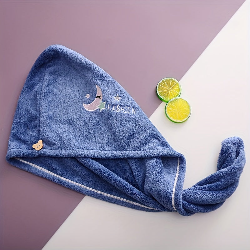 Fruit embroidery hair towel for quick drying