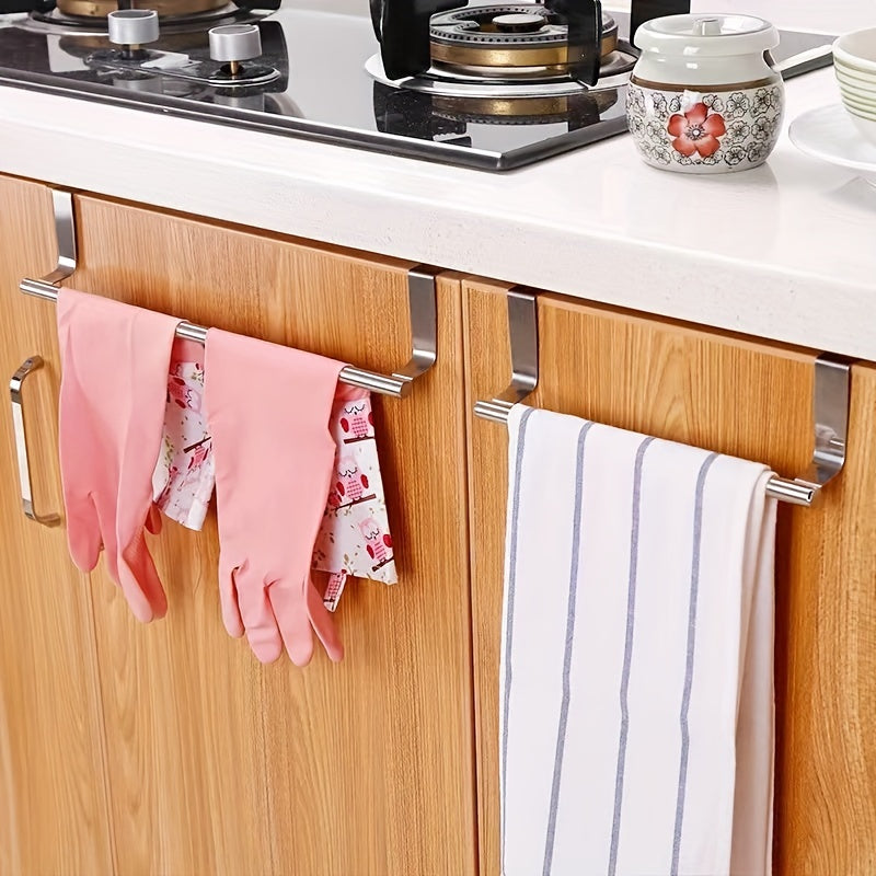 Sleek Stainless Steel Towel Bar: Stylish, Space-Saving Storage for Bathrooms and Kitchens.