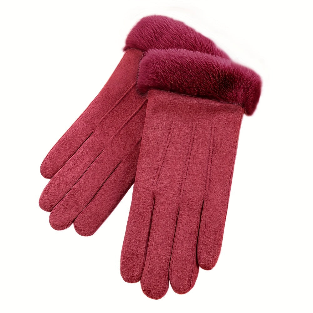 Stay warm this winter with our cozy velvet-lined gloves. Perfect for outdoor activities and casual sports, these split-finger gloves feature a plush cuff and stretchy design for added comfort.