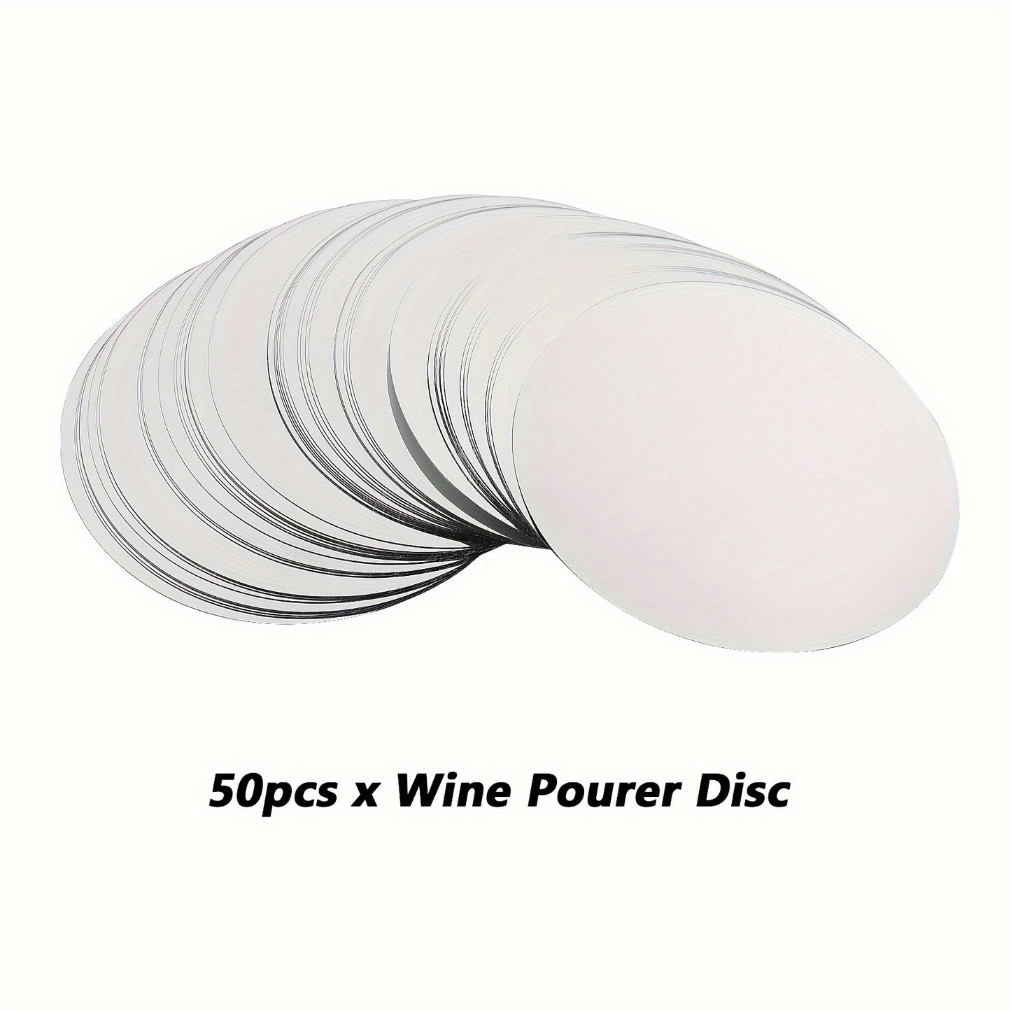 50 Wine Pourer Discs made of PET material, suitable for home, kitchen, and restaurant use.