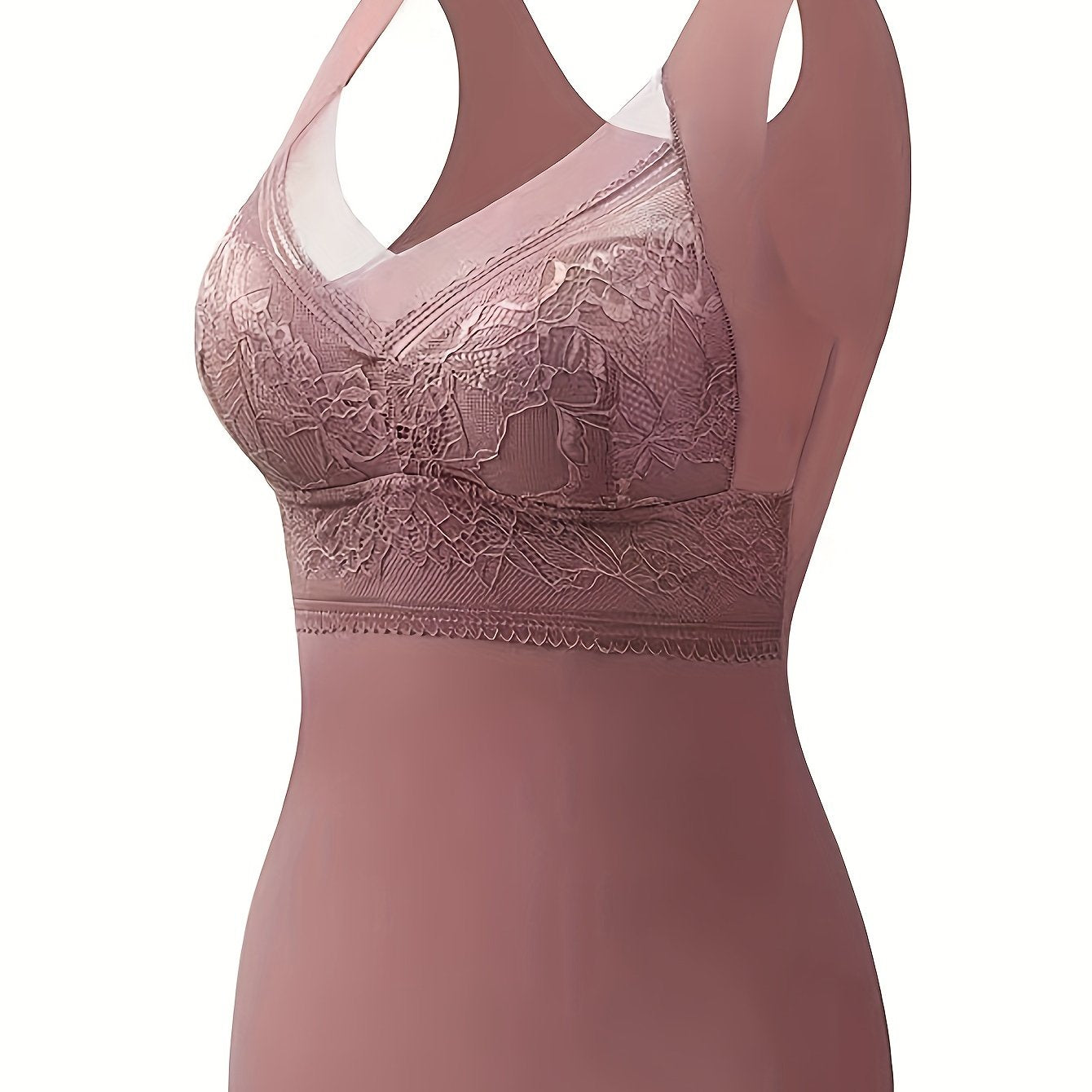 Women's vest with chest pad, breathable and cool, back lace lingerie.