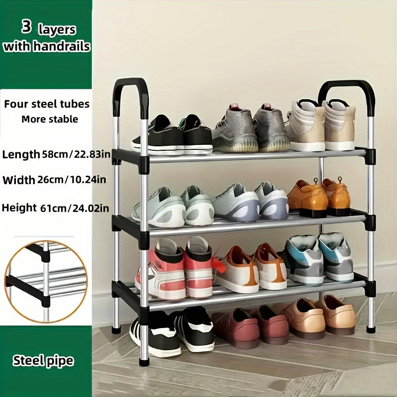 Durable Multi-Layer Shoe Rack - Spacious Storage, Simple to Assemble, Strong Steel Build for Home & Dorm Organization - Ideal for Entryway, Bedroom, and Living Room