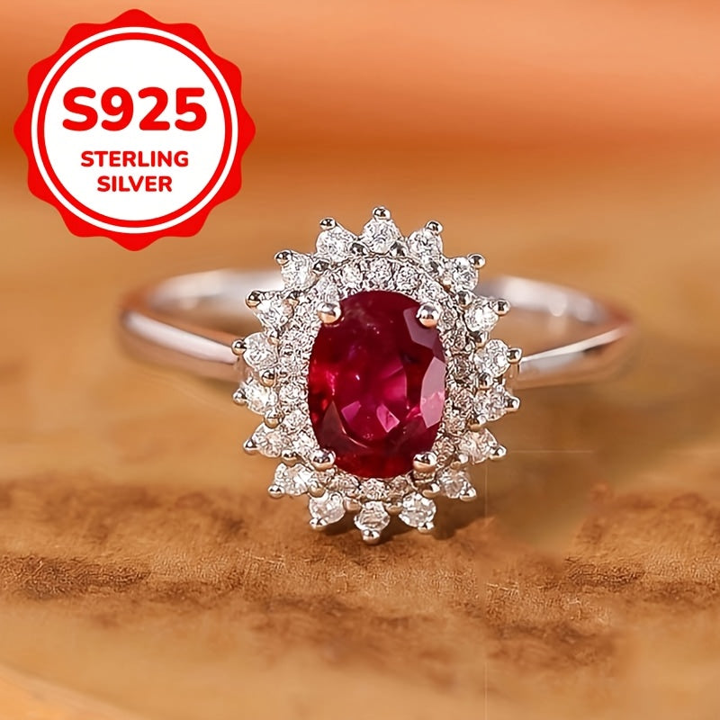 This exquisite ring features an elegant design with a 925 sterling silver oval flower setting, adorned with a sparkling December birthstone cubic zirconia. It is the perfect gift for women, whether as an engagement ring or for any special occasion.