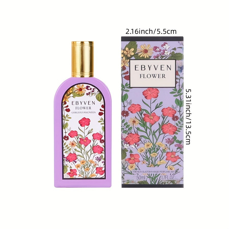 1 x EBYVEN Elegant Magnolia Flower Scented Perfume for Women - Floral Fragrance with Notes of Apple, Dew Berry, Orange, Coconut, Jasmine, Lily of the Valley, Cananga Odorata -