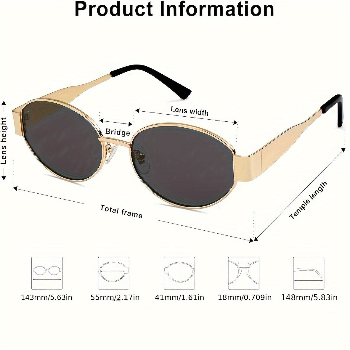 2 Chic oval fashion glasses for women with Y2K-inspired design, anti-glare PC lenses. Ideal for beach vacations and casual wear.