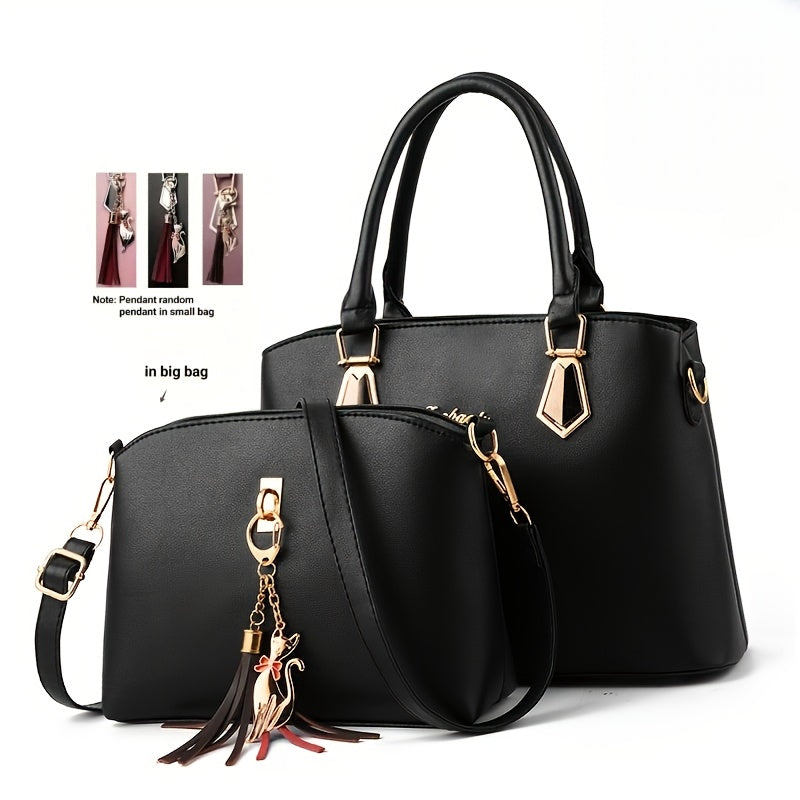 Stylish and versatile 2-piece ladies' bag with large capacity, suitable for gifting girlfriends, wives, and parents on Valentine's Day or birthdays.