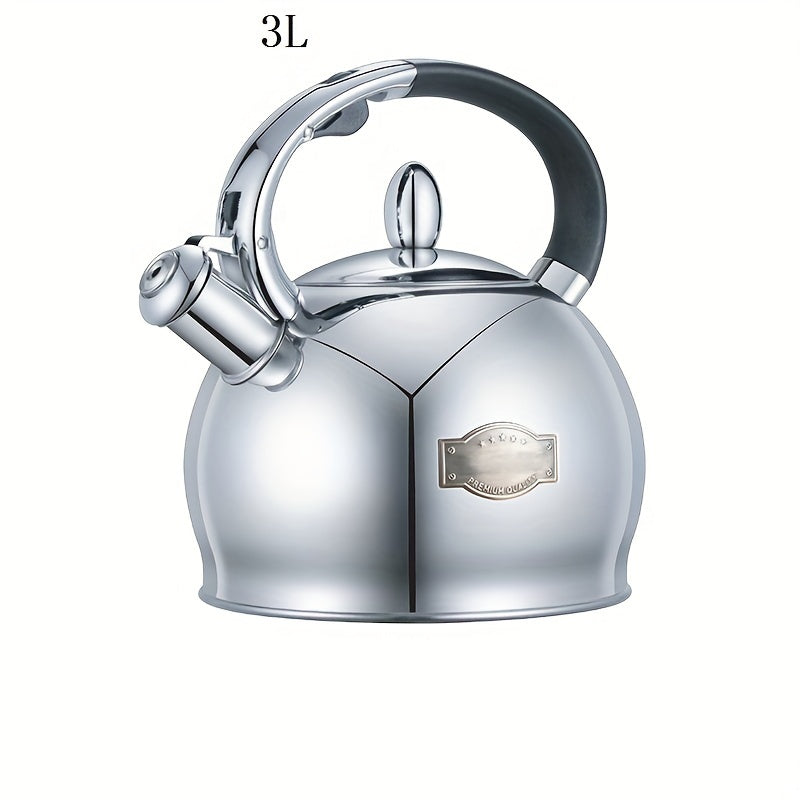 The Hausroland Stainless Steel Chime Kettle is a gas open flame household kettle with a creative design, boasting a 3L capacity.