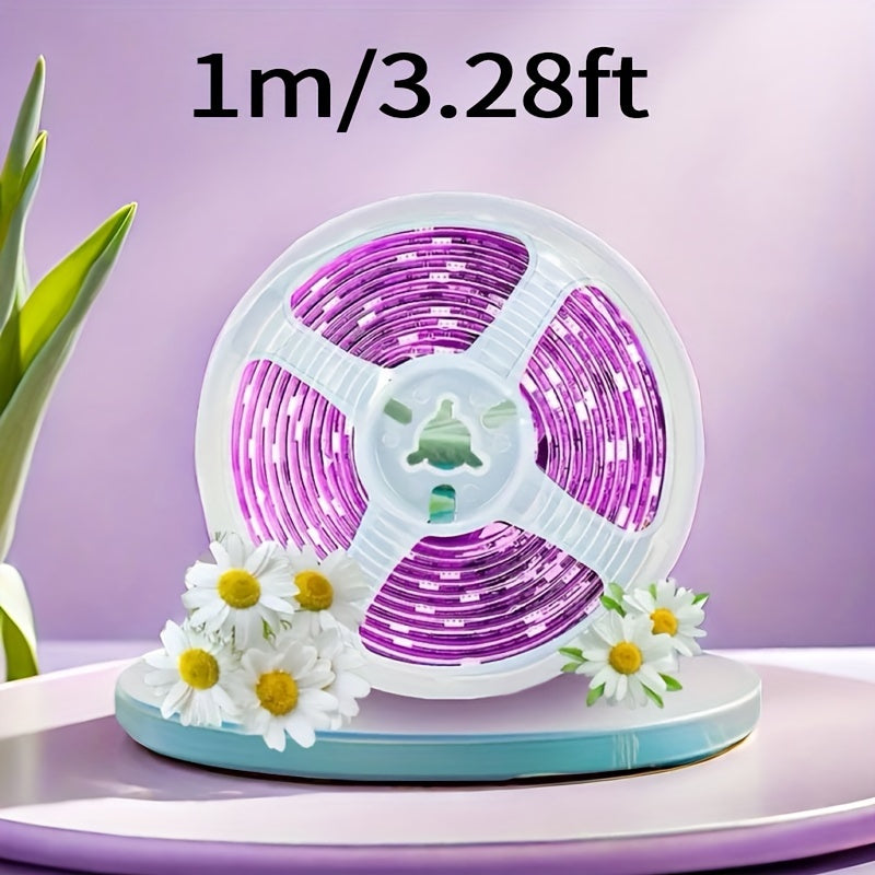 USB-powered LED plant growth light strip ideal for succulents, flowers, and seedlings. Suitable for greenhouses, hydroponics, and indoor gardening. Not waterproof.