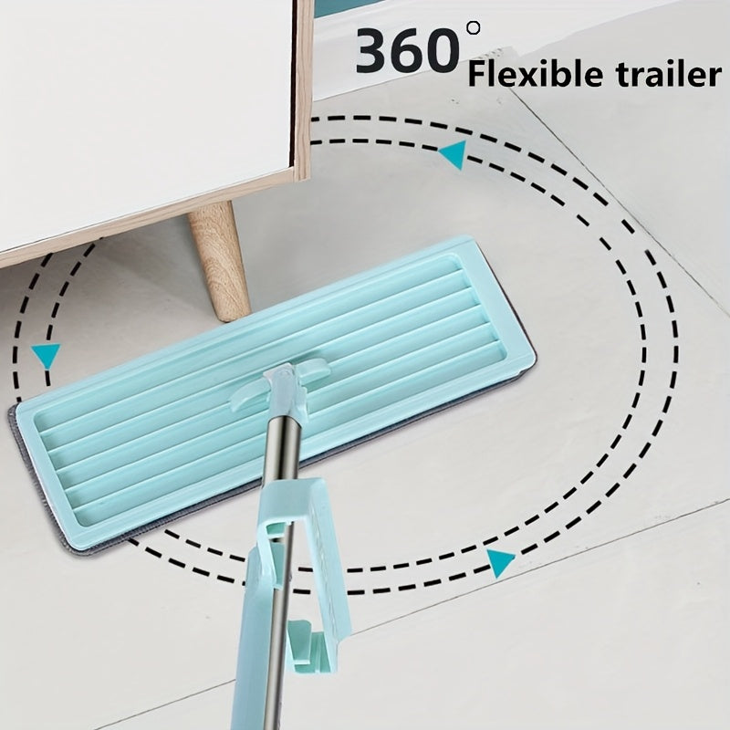 The pack includes 4 long-handled mops for wet and dry use, perfect for cleaning kitchen and bathroom tile floors. The spin mop is durable and ideal for dusting, making it a convenient cleaning tool for easy floor maintenance.