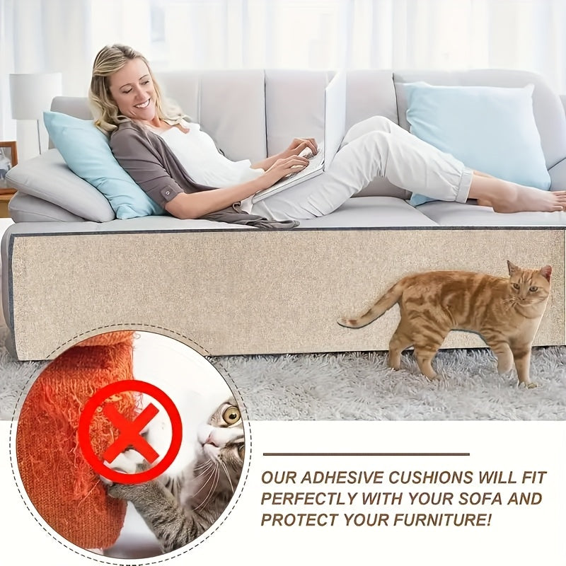 DIY self-adhesive carpet for cats, with scratching board, climbing mat, tree stand, and climbing stickers. Protects furniture and entertains cats.