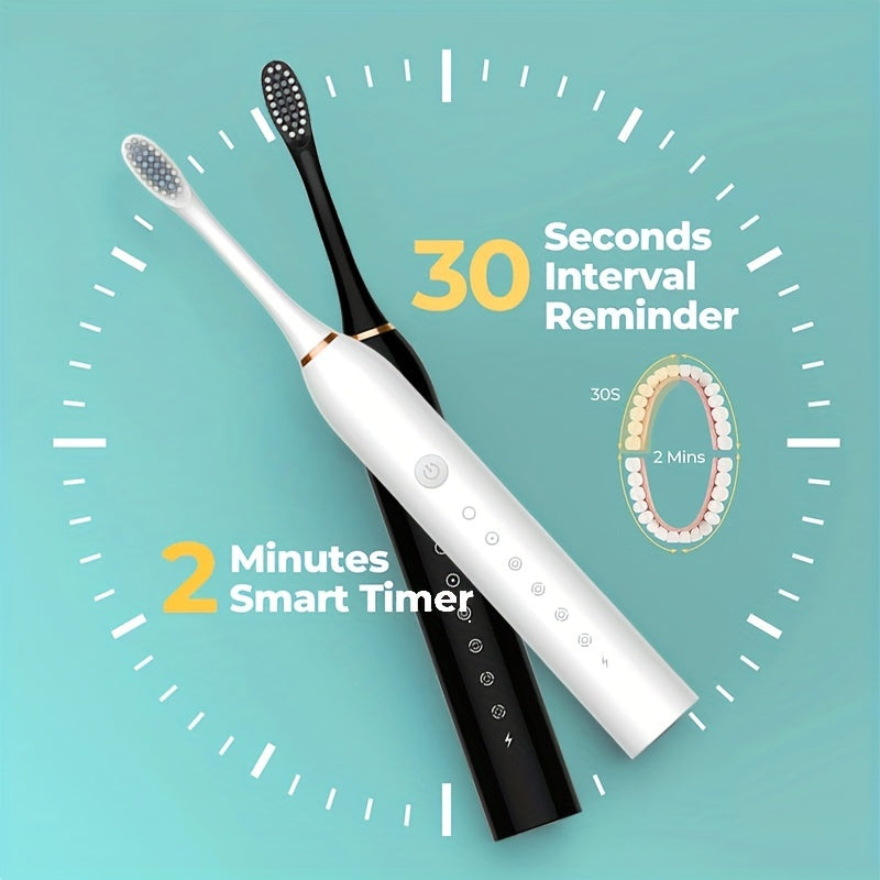 USB Rechargeable Sonic Electric Toothbrush with Replaceable Brush.