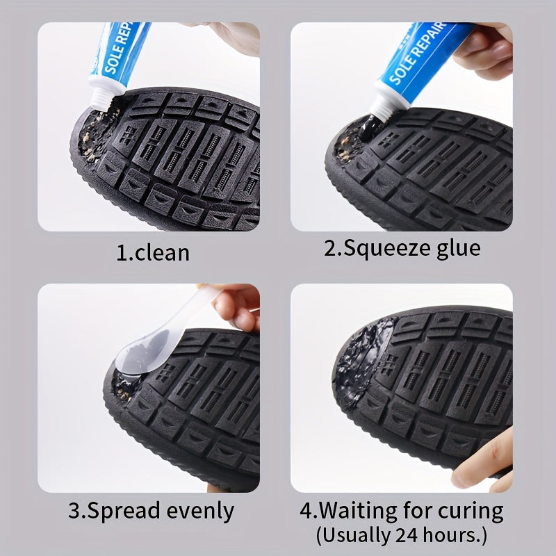 Repair cracked shoe soles with durable waterproof adhesive.