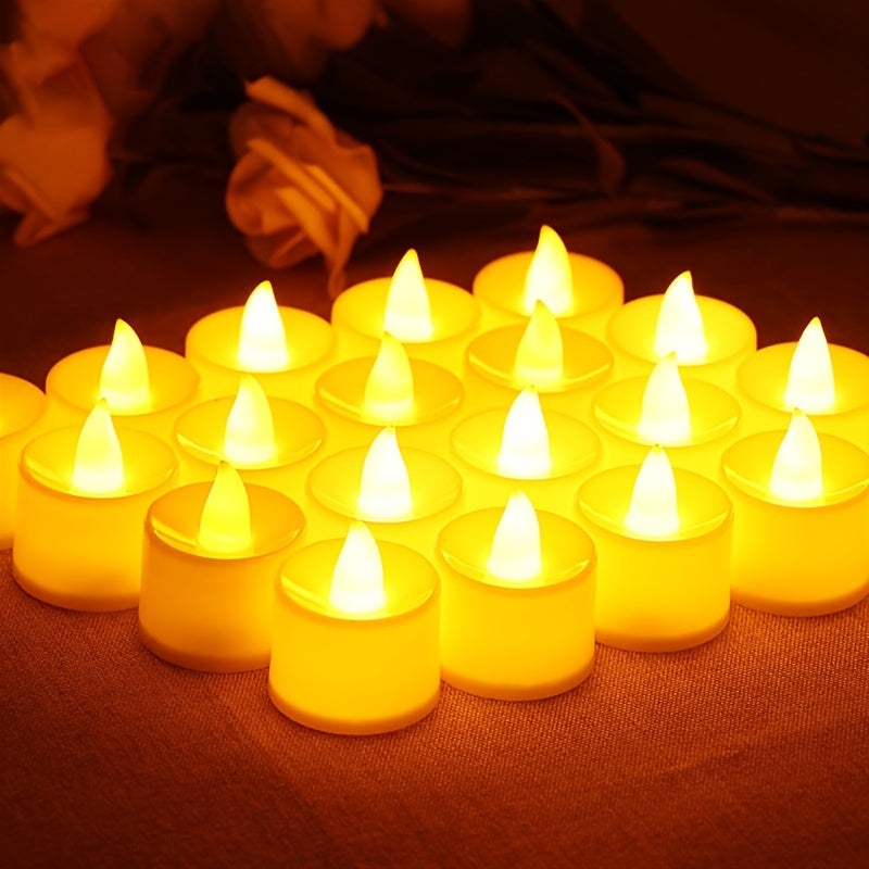 24 Flameless Tea Lights: Battery-Operated Candles for Home Decor & Gifts