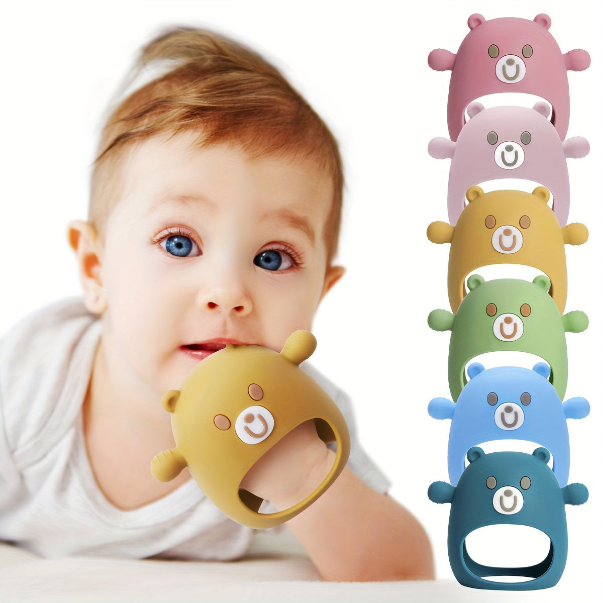 TYRY.HU Soft Silicone Teething Mitten for Young Children - Anti-Drop, BPA-Free Chew Toy for Babies 6 Months and Up | Ideal Hand Soother & Gift for Thanksgiving & Christmas, Satisfies Sucking Needs and Easy to Grip