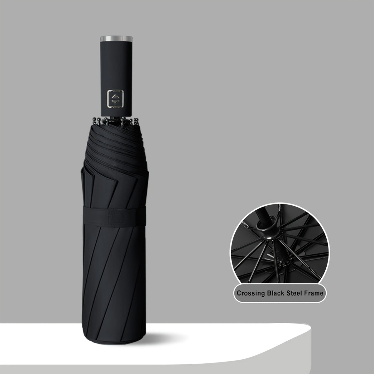 Xiaomi Automatic Folding Umbrella with 10-Rib Iron Frame, 190T Fabric Canopy, Windproof and UV Protection, One-Click Open/Close, Portable Travel Umbrella with Plastic Handle