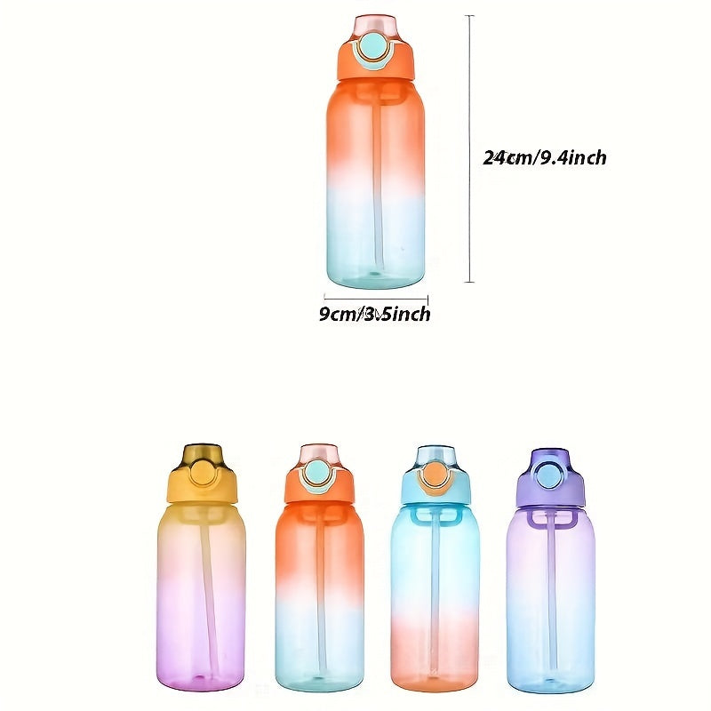 34oz Sports Water Bottle with Random Flavor Pod - Fruit-Infused, 0 Sugar/Calories, BPA-Free, Ideal Gift for Cycling, Holidays. Cute Design.