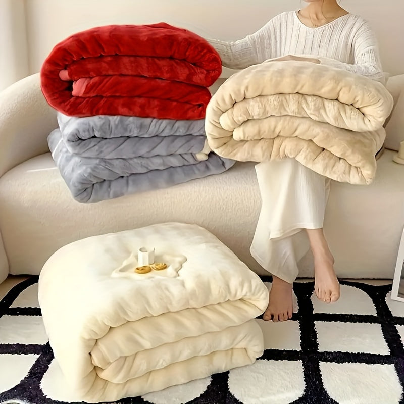 High-quality luxury blanket made of thickened material, featuring rabbit velvet bubble design. This breathable and skin-friendly blanket provides excellent warmth. It is crafted with active printing dyeing technology and is machine washable. Perfect for