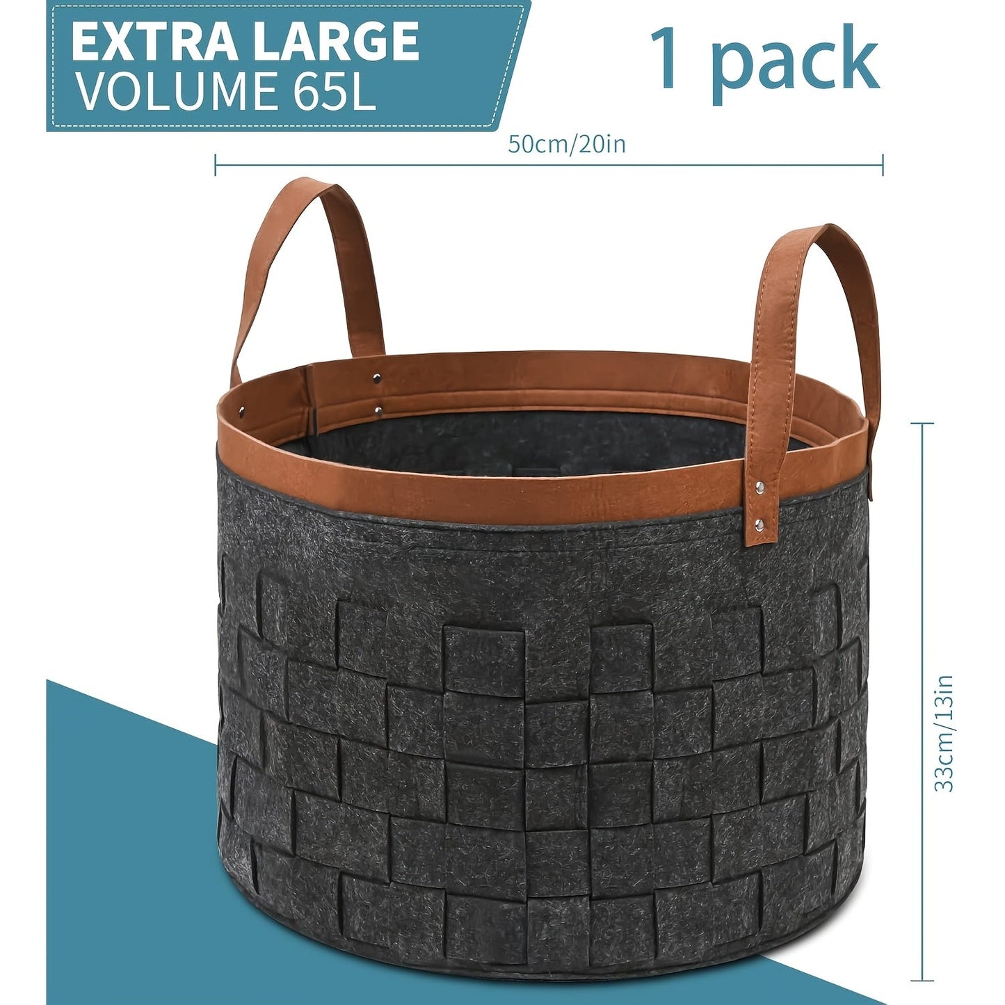 Elegantly designed with reinforced handles, this felt firewood basket is a stylish and sturdy storage solution for your fireplace or wood stove. It is collapsible and perfect for holding logs, clothes, books, and other items in a neat and organized