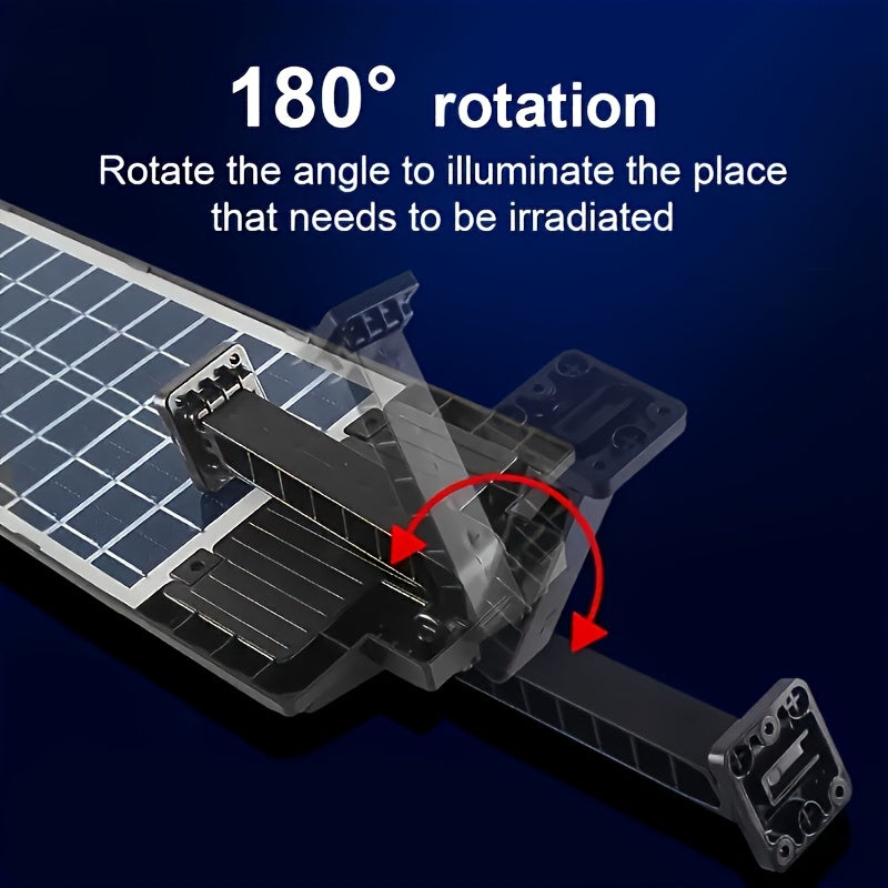 LOVEWE Solar Street Lights Outdoor with Motion Sensor, Remote Control, and Infrared Sensor. Solar powered with non-rechargeable button battery. Ideal for yard, deck, garden, and parking lot